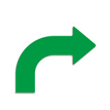 轉角箭頭地貼（10片裝）綠 向右轉標示地貼 地面警示標誌 315×263×75mm 11952 - 綠色315×263×75mm