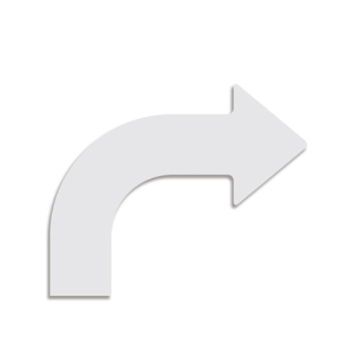 轉角箭頭地貼（10片裝）白 向右方向標識 方向指示地貼 210×175×50mm 11954 - 白色210×175×50mm