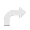 轉角箭頭地貼（10片裝）白 向右轉向地貼 地貼警示標示 420×350×100mm 11956 - 白色420×350×100mm