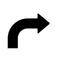 轉角箭頭地貼（10片裝）黑 向右拐彎地貼 右轉指向貼紙 210×175×50mm 11957 - 黑色210×175×50mm