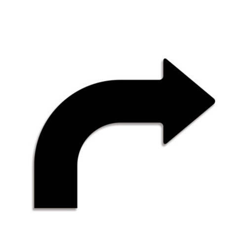 轉角箭頭地貼（10片裝）黑 向右轉向地貼標識 5S地貼 315×263×75mm 11958 - 黑色315×263×75mm