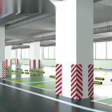 警示防撞棉（紅/白）條紋警示防撞棉 泡棉防撞緩衝棉 斜紋警示防撞棉 自帶背膠 12075 - 紅白條紋200×1000×10mm