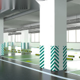 警示防撞棉（綠/白）斜紋警示防撞棉 防撞緩衝棉 斜紋警示防撞棉 泡棉防撞棉 自備背膠 12076 - 綠白條紋200×1000×10mm