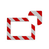 庫位標記地貼（A5）地面標記地貼 區域劃分地貼標識 226×288mm 12132 - 紅白條紋226*288mm