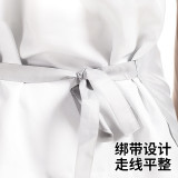 廚師圍裙 白色聚酯餐廳餐飲飯店飯店食堂廚師服務生半身工作服 2件裝 均碼 12421 - 白色均碼