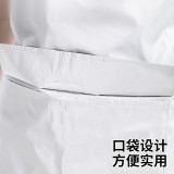 廚師圍裙 白色聚酯餐廳餐飲飯店飯店食堂廚師服務生半身工作服 2件裝 均碼 12421 - 白色均碼