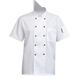 廚師工作服（2件裝）夏季短袖廚師服上衣 飯店飯店食堂廚師服 XXL 白色 12425 - 白色XXL