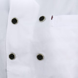 主廚工作服 夏季食堂短袖上衣 飯店飯店餐飲業 2件裝XL碼白色 12424 - 白色XL