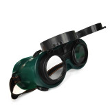 翻蓋式電焊防護眼鏡 電焊工勞保眼鏡 焊接墨鏡 電焊防護眼鏡 翻蓋電焊保護眼鏡 (5個裝) 12462 - 黑綠均碼