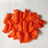 麻點防滑乳膠手指套（600隻裝）L 橘色 乳膠手指套 浮點防滑防護指套 會計點鈔手指套 12513 - 橘色L