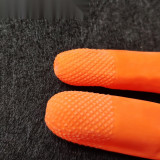 麻點防滑乳膠手指套（600隻裝）L 橘色 乳膠手指套 浮點防滑防護指套 會計點鈔手指套 12513 - 橘色L