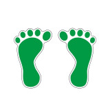 5S管理地貼 耐磨商場工廠識別標誌貼 Q版腳印1對裝 寬120mm長190mm綠白 12327 - 綠/白120×190mm