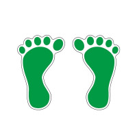 5S管理地貼 耐磨商場工廠識別標誌貼 Q版腳印1對裝 寬120mm長190mm綠白 12327 - 綠/白120×190mm 5S管理地貼 耐磨商場工廠識別標誌貼 Q版腳印1對裝 寬120mm長190mm綠白 12327 - 綠/白120×190mm