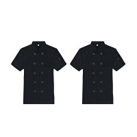 廚師工作服(2件裝)L 黑色廚師服 廚師短袖上衣 夏季短袖全棉廚師服 飯店飯店食堂廚師服 12419 - 黑色L 廚師工作服(2件裝)L 黑色廚師服 廚師短袖上衣 夏季短袖全棉廚師服 飯店飯店食堂廚師服 12419 - 黑色L