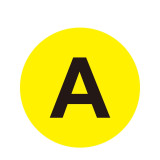 耐磨庫位編號地貼（A）字母地貼標識 貨架編號地貼 Φ20cm 12159 - 黃底黑字Φ200mm