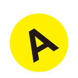 耐磨庫位編號地貼（A）字母地貼標識 貨架編號地貼 Φ20cm 12159 - 黃底黑字Φ200mm