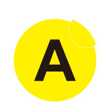 耐磨庫位編號地貼（A）字母地貼標識 貨架編號地貼 Φ20cm 12159 - 黃底黑字Φ200mm