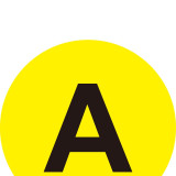 耐磨庫位編號地貼（A）字母地貼標識 貨架編號地貼 Φ20cm 12159 - 黃底黑字Φ200mm