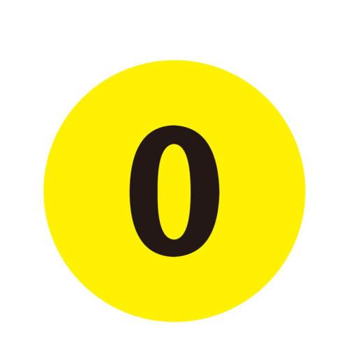 耐磨庫位編號地貼（0）耐壓地貼標識 區域定位編號地貼 Φ20cm 12149 - 黃底黑字Φ200mm