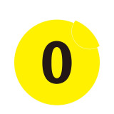 耐磨庫位編號地貼（0）耐壓地貼標識 區域定位編號地貼 Φ20cm 12149 - 黃底黑字Φ200mm