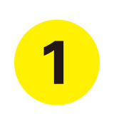 耐磨庫位編號地貼（1）庫位地貼標識 數字編號地貼 Φ20cm 12150 - 黃底黑字Φ200mm