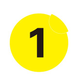 耐磨庫位編號地貼（1）庫位地貼標識 數字編號地貼 Φ20cm 12150 - 黃底黑字Φ200mm