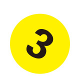 耐磨庫位編號地貼（3）區域編號地貼 數位地貼標示 Φ20cm 12152 - 黃底黑字Φ200mm