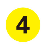 耐磨庫位編號地貼（4）耐叉車碾壓地貼標識 庫位標識 Φ20cm 12153 - 黃底黑字Φ200mm