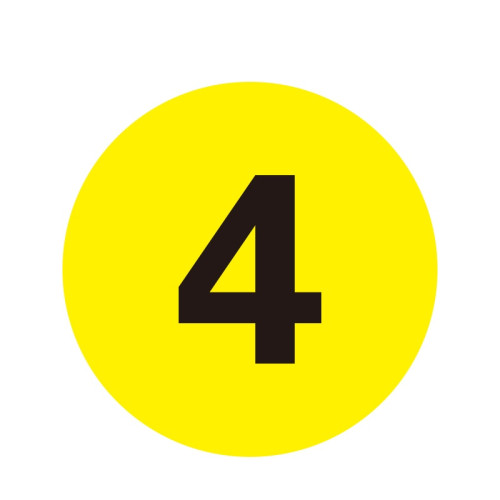 耐磨庫位編號地貼（4）耐叉車碾壓地貼標識 庫位標識 Φ20cm 12153 - 黃底黑字Φ200mm