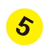 耐磨庫位編號地貼（5）抗磨損地貼標識 數字編號地貼標示 Φ20cm 12154 - 黃底黑字Φ200mm