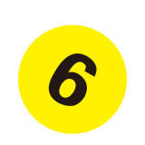 耐磨庫位編號地貼（6）貨架通道標識 倉儲區域編號標識 Φ20cm 12155 - 黃底黑字Φ200mm