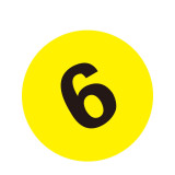 耐磨庫位編號地貼（6）貨架通道標識 倉儲區域編號標識 Φ20cm 12155 - 黃底黑字Φ200mm