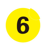 耐磨庫位編號地貼（6）貨架通道標識 倉儲區域編號標識 Φ20cm 12155 - 黃底黑字Φ200mm