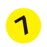 耐磨庫位編號地貼（7）貨架編號地貼 庫位標記地貼標識 Φ20cm 12156 - 黃底黑字Φ200mm