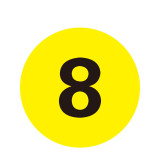 耐磨庫位編號地貼（8）數位編號地貼標識 倉儲貨架編號 Φ20cm 12157 - 黃底黑字Φ200mm