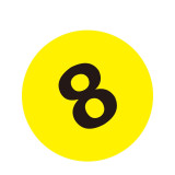 耐磨庫位編號地貼（8）數位編號地貼標識 倉儲貨架編號 Φ20cm 12157 - 黃底黑字Φ200mm