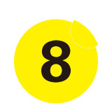 耐磨庫位編號地貼（8）數位編號地貼標識 倉儲貨架編號 Φ20cm 12157 - 黃底黑字Φ200mm