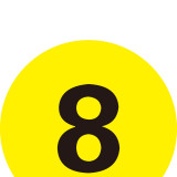 耐磨庫位編號地貼（8）數位編號地貼標識 倉儲貨架編號 Φ20cm 12157 - 黃底黑字Φ200mm