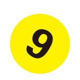 耐磨庫位編號地貼（9）倉庫編號地貼標識 區域定位標識 Φ20cm 12158 - 黃底黑字Φ200mm