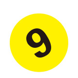 耐磨庫位編號地貼（9）倉庫編號地貼標識 區域定位標識 Φ20cm 12158 - 黃底黑字Φ200mm