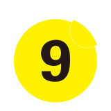 耐磨庫位編號地貼（9）倉庫編號地貼標識 區域定位標識 Φ20cm 12158 - 黃底黑字Φ200mm