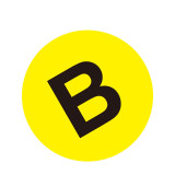 耐磨庫位編號地貼（B）字母地面標識 耐壓地貼標識 Φ20cm 12160 - 黃底黑字Φ200mm