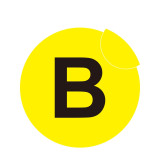 耐磨庫位編號地貼（B）字母地面標識 耐壓地貼標識 Φ20cm 12160 - 黃底黑字Φ200mm