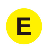 耐磨庫位編號地貼（E）6S管理地貼標識 目視化地貼標示 Φ20cm 12163 - 黃底黑字Φ200mm