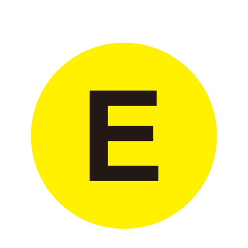 耐磨庫位編號地貼（E）6S管理地貼標識 目視化地貼標示 Φ20cm 12163 - 黃底黑字Φ200mm