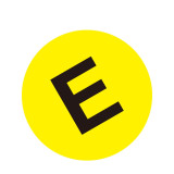 耐磨庫位編號地貼（E）6S管理地貼標識 目視化地貼標示 Φ20cm 12163 - 黃底黑字Φ200mm