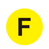 耐磨庫位編號地貼（F）倉庫目視化警示地貼 字母地貼 Φ20cm 12164 - 黃底黑字Φ200mm