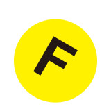 耐磨庫位編號地貼（F）倉庫目視化警示地貼 字母地貼 Φ20cm 12164 - 黃底黑字Φ200mm