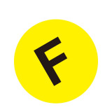 耐磨庫位編號地貼（F）倉庫目視化警示地貼 字母地貼 Φ20cm 12164 - 黃底黑字Φ200mm