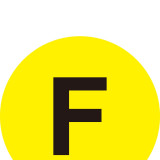 耐磨庫位編號地貼（F）倉庫目視化警示地貼 字母地貼 Φ20cm 12164 - 黃底黑字Φ200mm